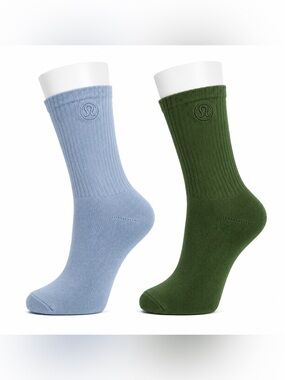 Lululemon Quarter Socks XL 2 Pair Bundle Blue Green NWT